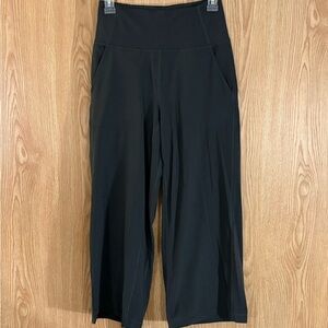 lululemon athletica Black Super High Waist Wide-Leg Capris Leggings
